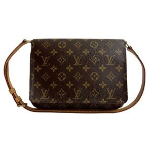 LOUIS VUITTON Vintage Brown Monogram Leather Shoulder Bag